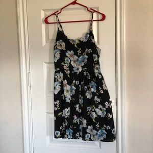 Navy Blue Floral Dress